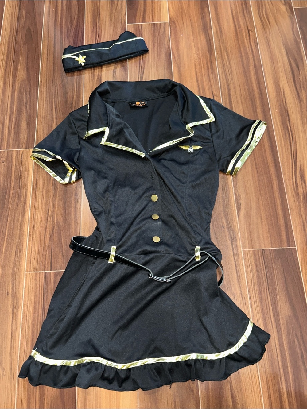 Medium ladies flight attendant music legs Halloween costume